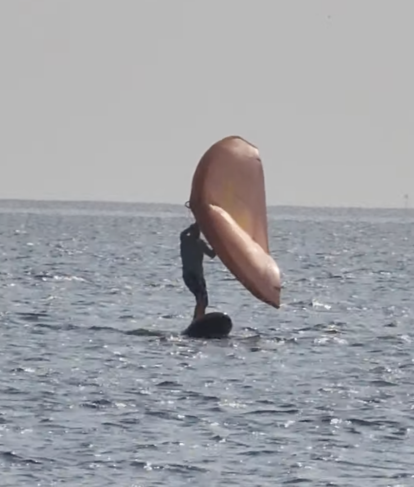 Wingfoiling with Foilpal, silhouette