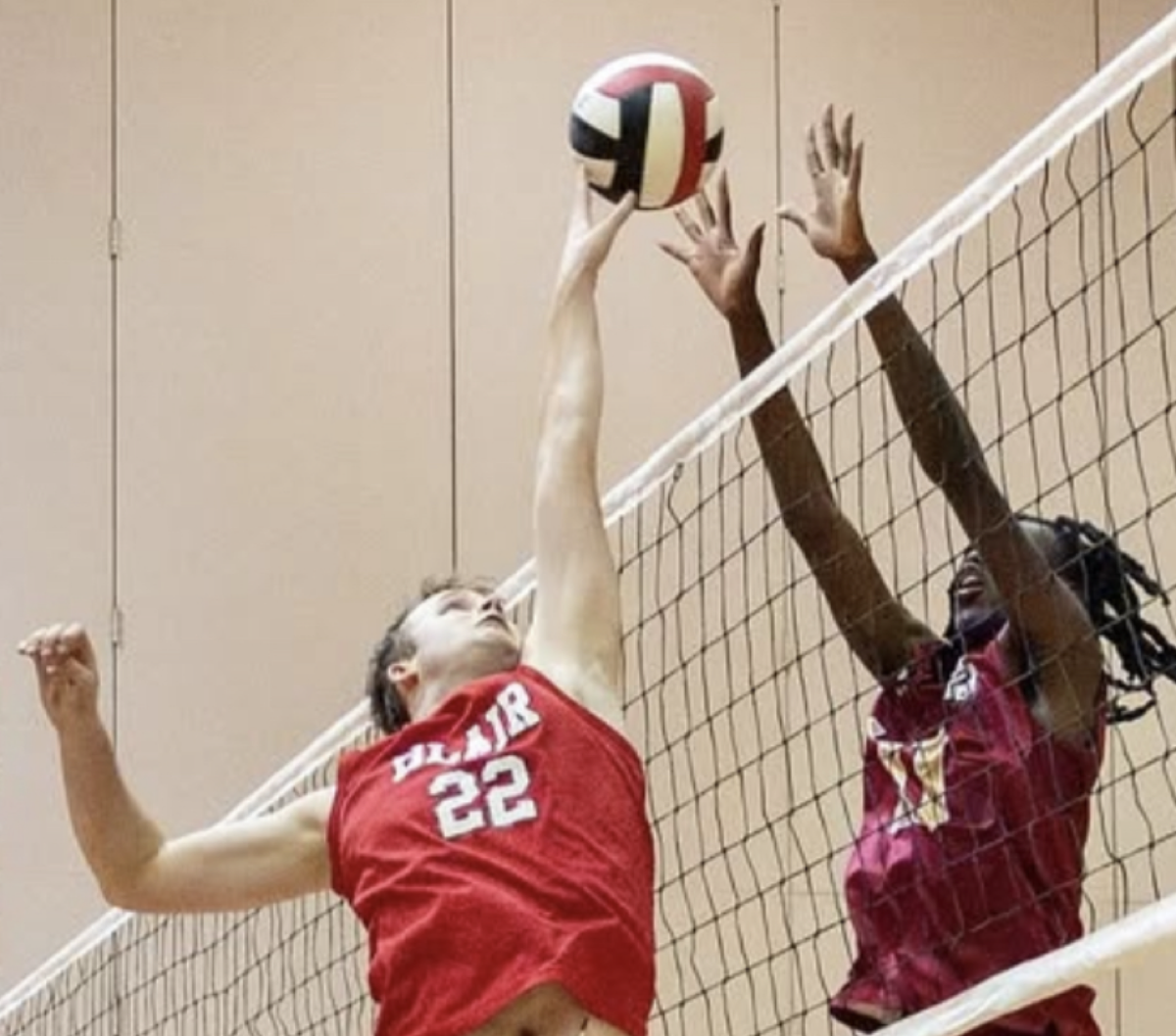 Volleyball at the net
